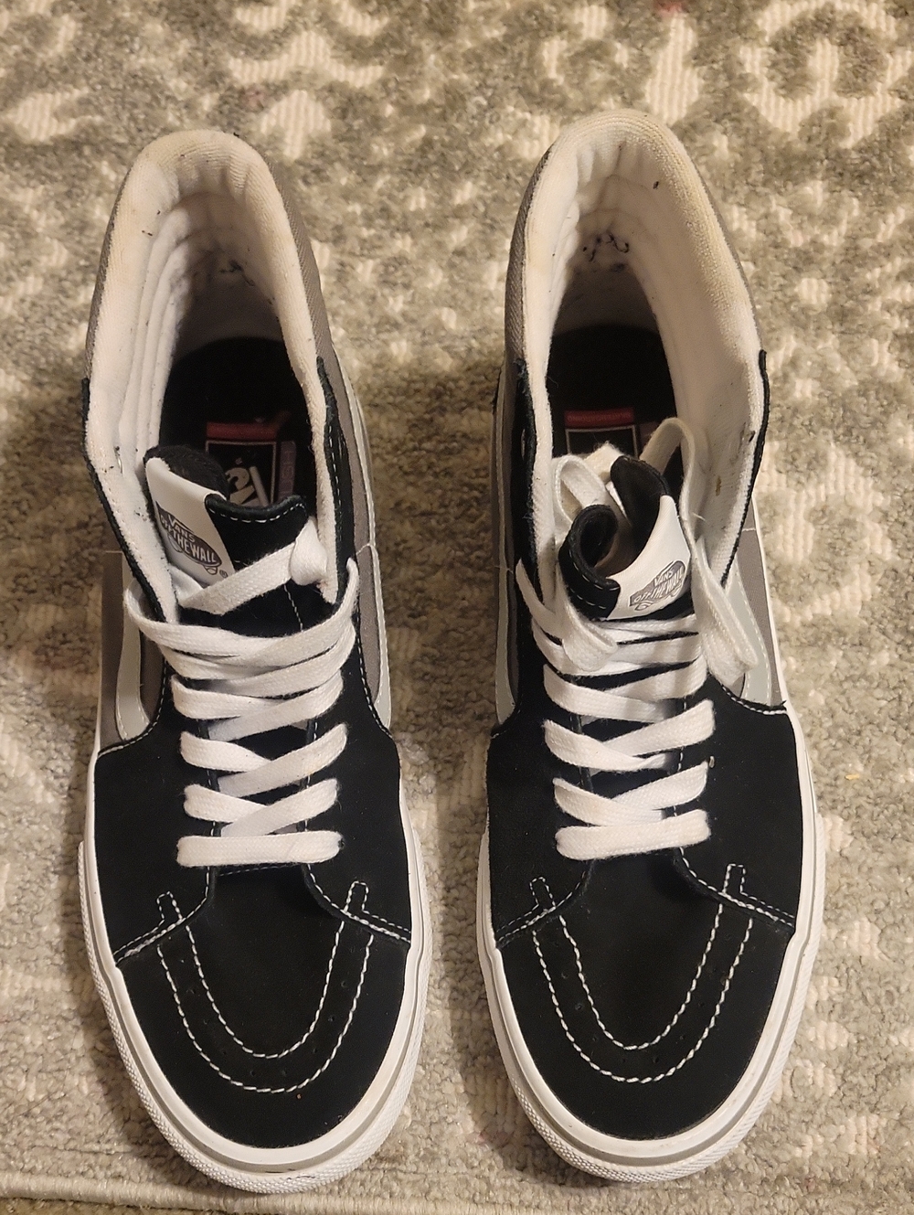 Vans Men’s Black & White High-Top Skate Sneakers